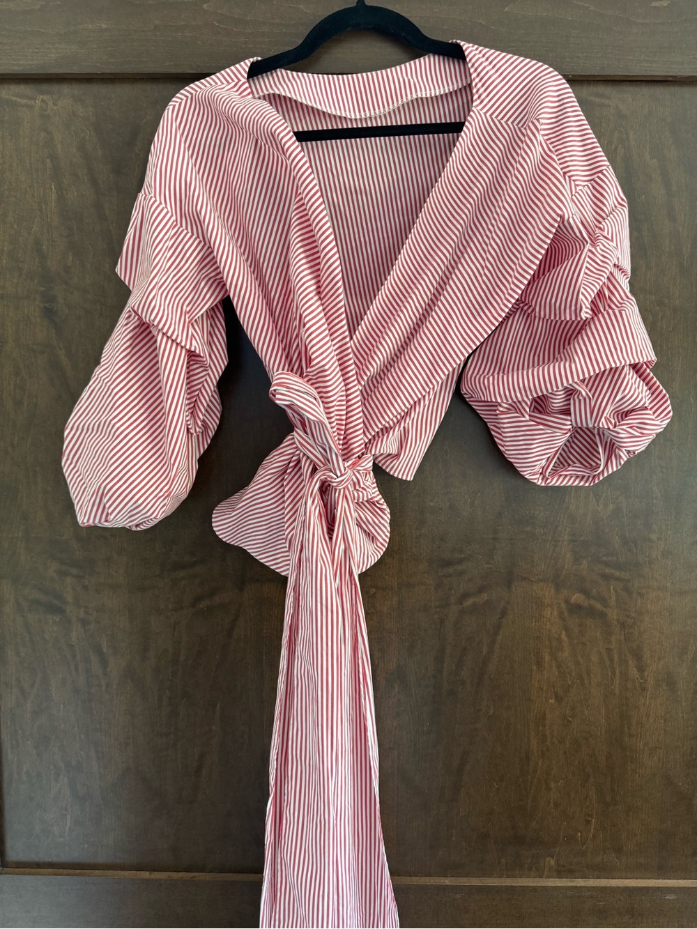 NWT Zara Red and White Striped Wrap Top Can Be Worn Two Ways XS